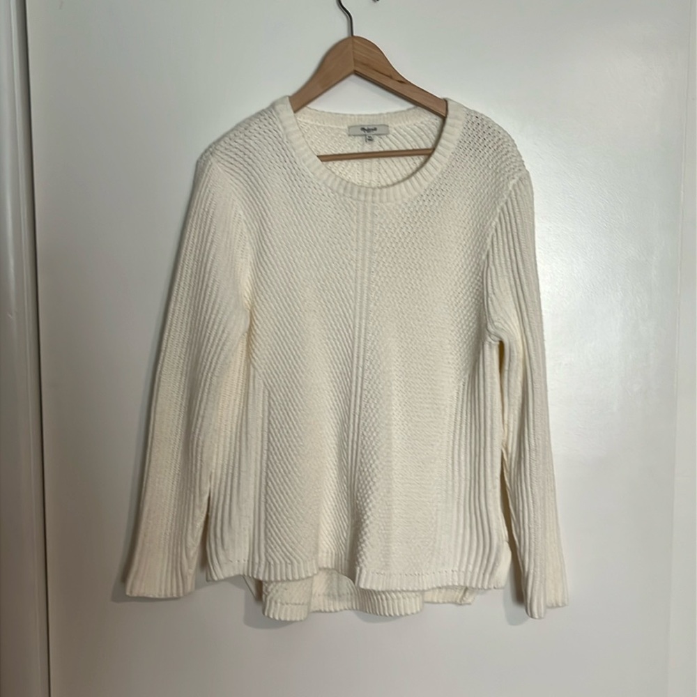 Madewell chunky sweater, ivory, XL, like new